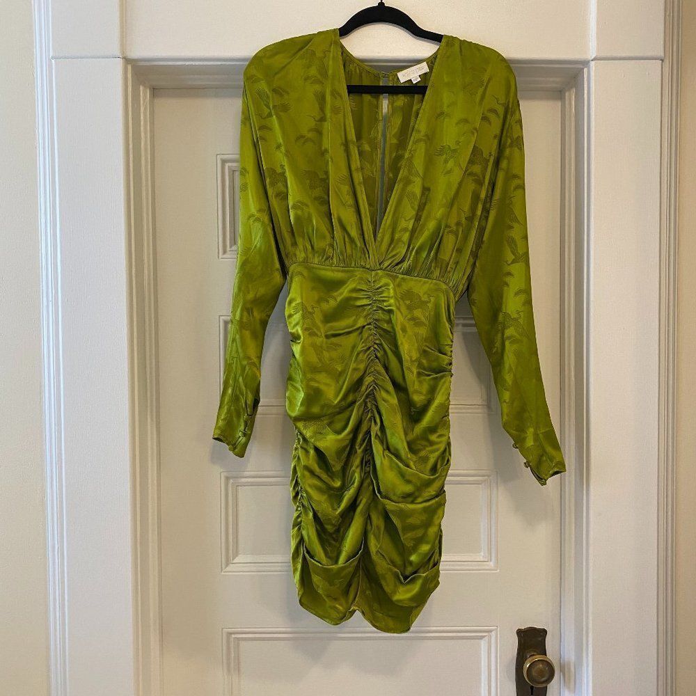 Ronny Kobo Collection Green Ruched Bodycon Mini Dress - Picture 6 of 13